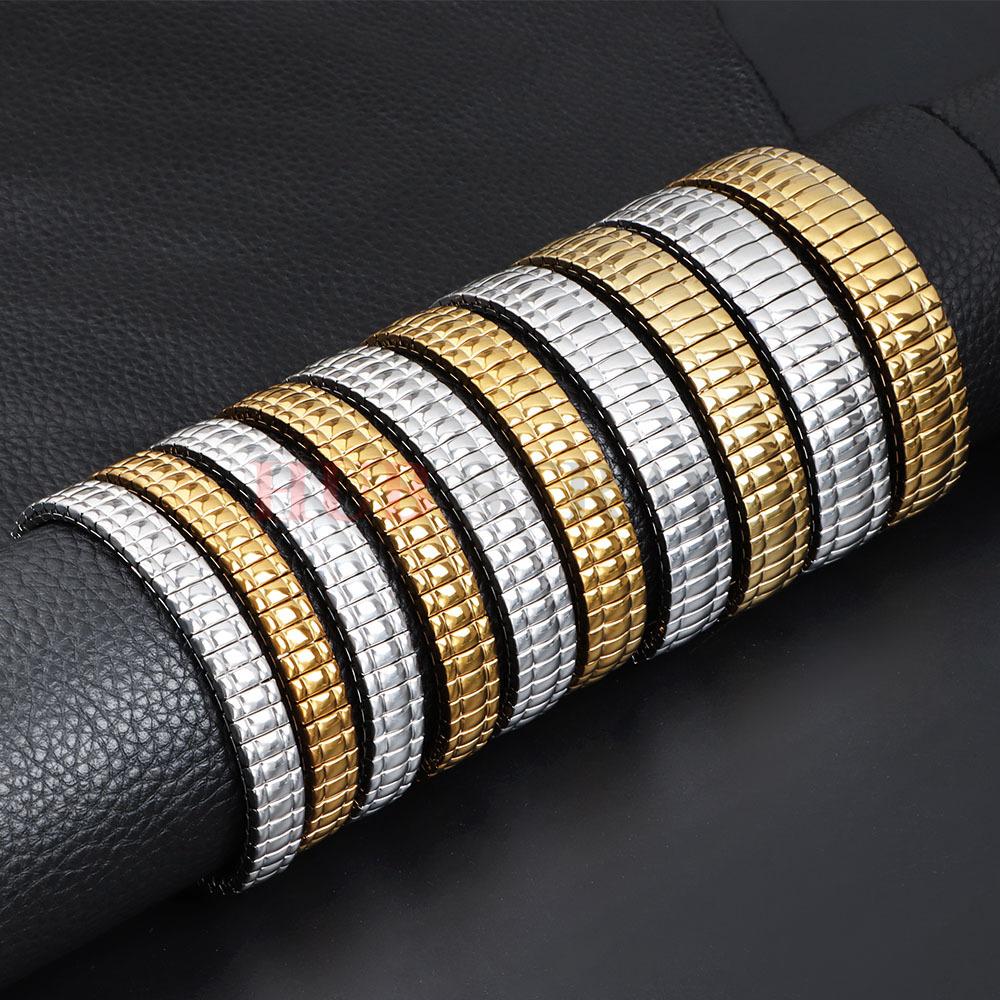 12/14/16/18/20mm Stretch Expansion Stainless Steel Watch Band Universal Strap Metal Elastic Belt for Men Women Watch Accessories