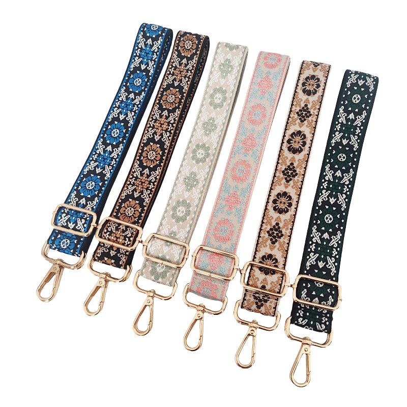 3.8cm Wide Adjustable Color Jacquard Crossbody Shoulder Strap - Bag Replacement Accessory