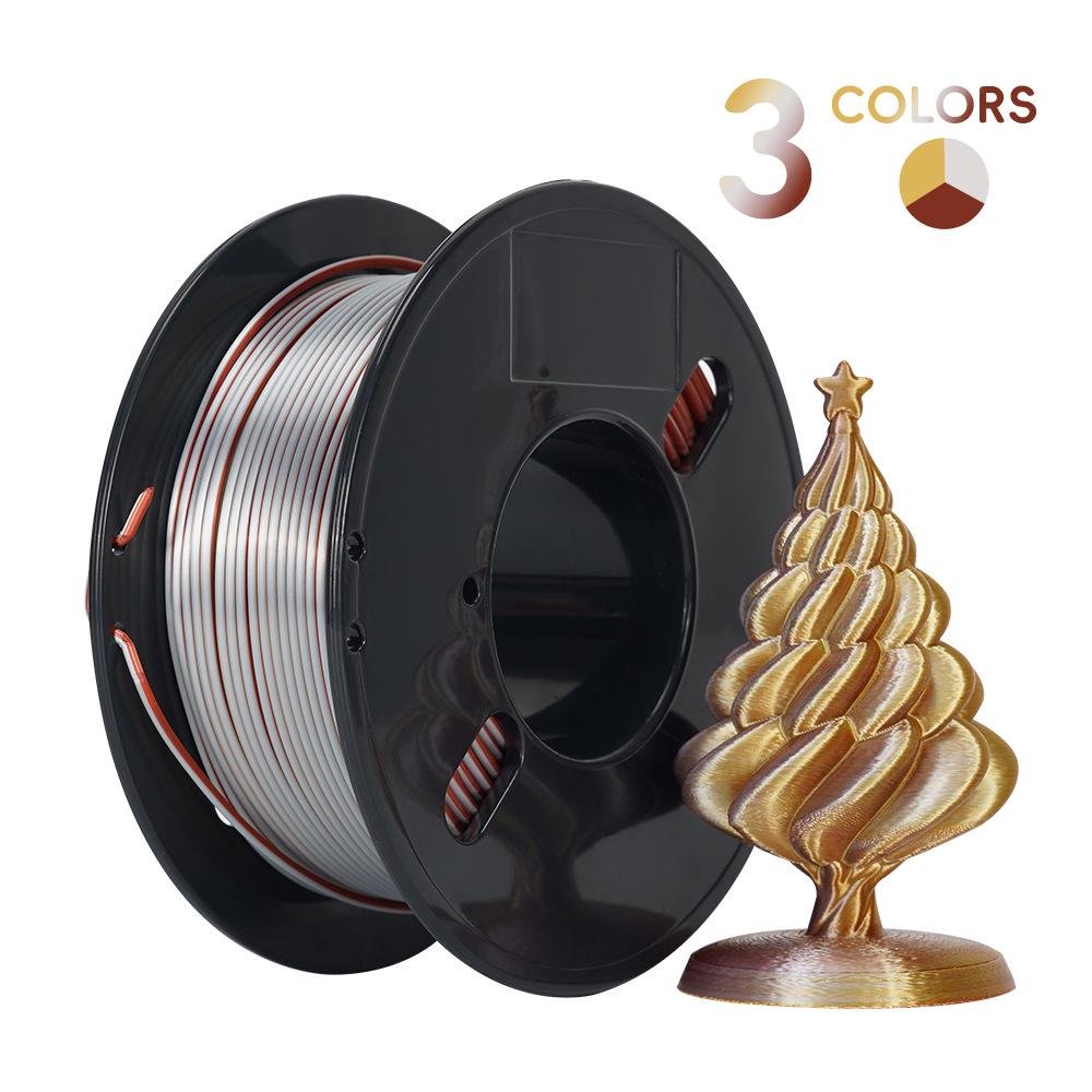 Silk Multi-color PLA 3D Printing Filament, 200g/250g, for All FDM Printers.