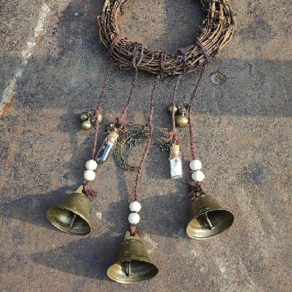 Witch Bells Protection Door Hangers Handmade Witchcraft Hanging Ornament for Living Rooms Bedrooms Kitchens