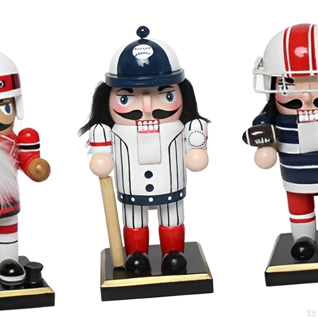 Christmas Nutcracker Figurine Ornament Set Decorative Stable Base Fine Workmanship Wood Doll