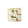 Wooden Iron Wall Shelf Living Room Kitchen Bathroom Elegant Exquisite Wall Mounted Storage Shelf