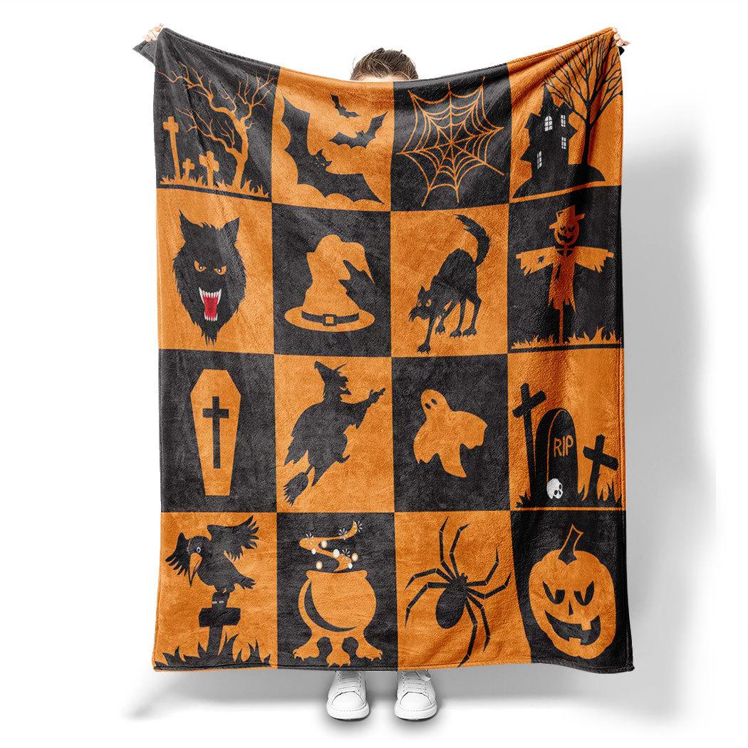 

Halloween Series Printed Blanket for Sofa Bed Travel Camping Living Room Office Conditioning Blanket for All Seasons Gifts 75x90cm