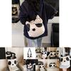 Panda Single Shoulder Bag Black White Lightweight Casual Purse For Daily Use