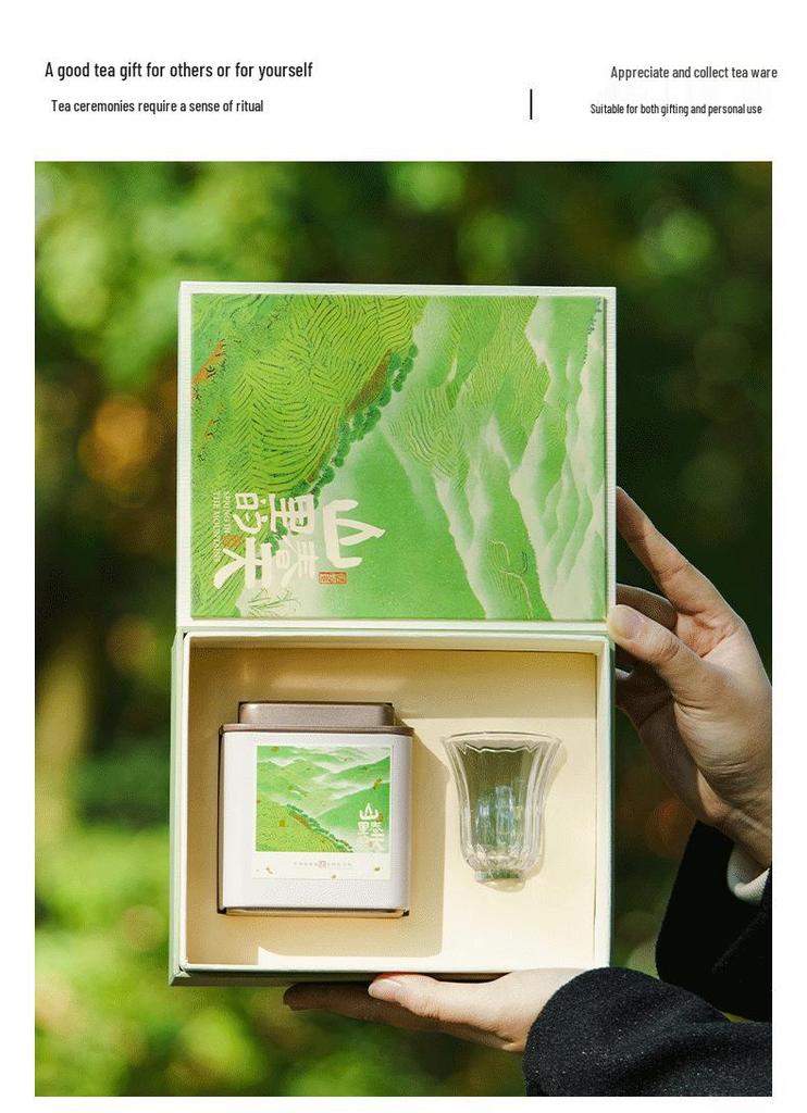 Eco-Friendly Green Tea Gift Box with Longjing, White Tea, Biluochun, Maojian, Cup & Iron