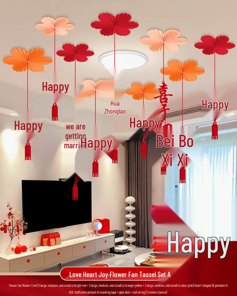 Ceiling Hanging Decorations: Wedding, Living Room, Bedroom, Boudoir Pendants & Fan Floral Ornaments