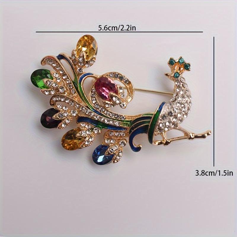 Luxury and Fashionable Peacock Open Screen Brooch, European and American Retro Colored Enamel Pin Accessories