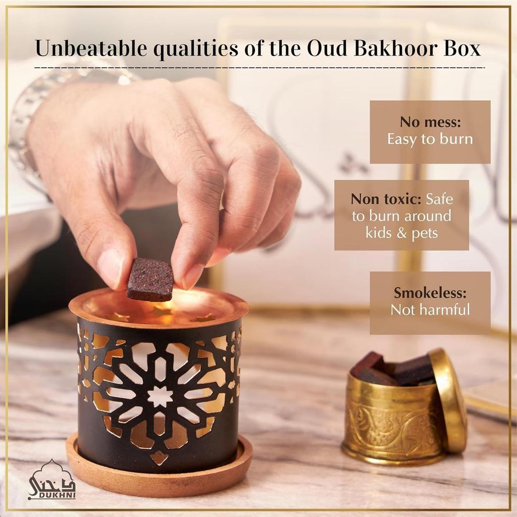 Dukhni Oud Al Khaleeji Bakhoor Set | 9 Piece Each & Tree Burner