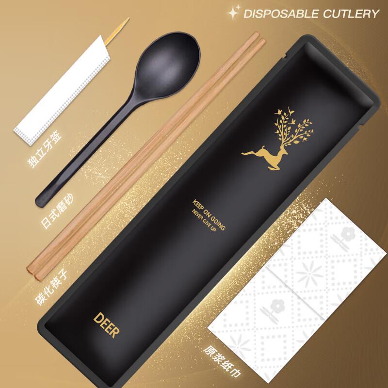 Premium Takeout Bamboo Chopsticks & Spoon Set
