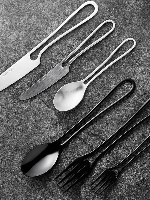 

VATYA Martin Baptiste Outline Cutlery Matte Silver Dessert Knife