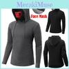 Mens Face Mask Skull Hoodies Drawstring Pullover Sweatshirts Costume Jumper