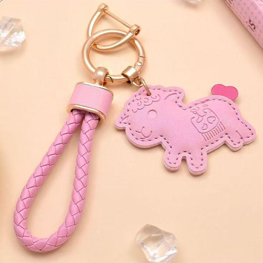Cartoon Goat Pendant Wrist Strap Lamb Bag Charm Kawaii Goat Car Keychain Year of The Horse
