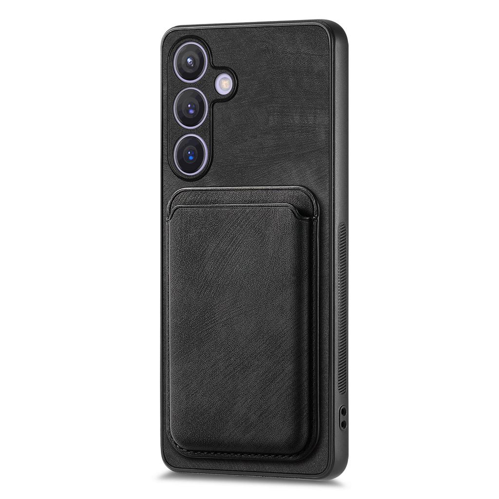 For Samsung Galaxy S24+ Case Compatible with MagSafe Leather Back Cover with Detachable Card Holder