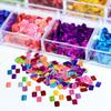 Explosive Flash 12 Grid Box, Laser Square Striped Nail Glitter, Colored Rectangular Nail Glitter, Nail Decoration
