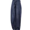 Women's High-Waist Crooked Knife Denim Pants - Spring/Summer 2026 Fashion, Slimming Versatile Banana Style, Loose Wide Leg Design