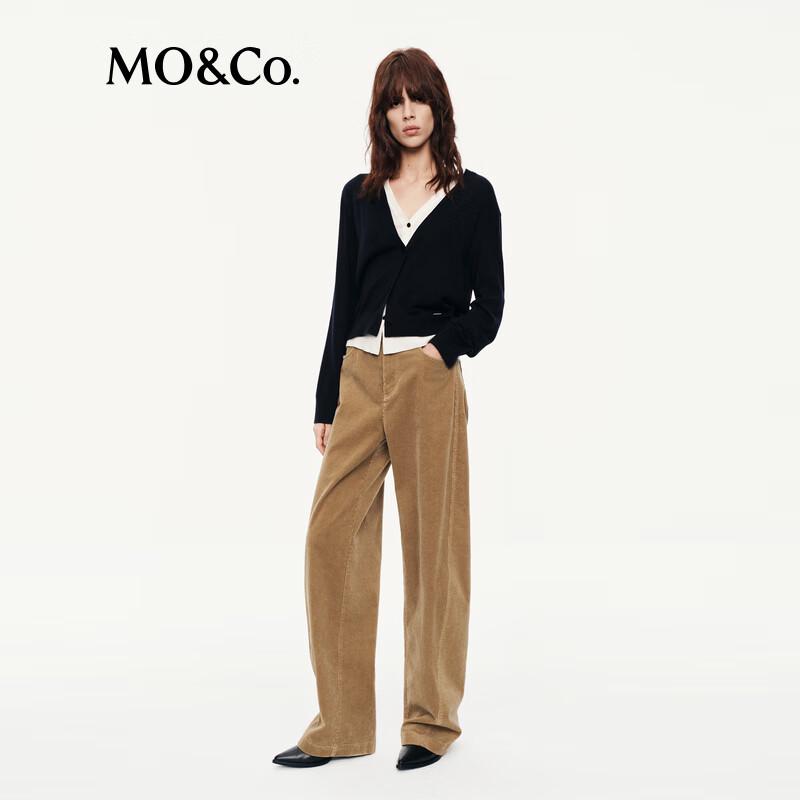 MO&Co. Pure Wool V-Neck Long Sleeve Sweater