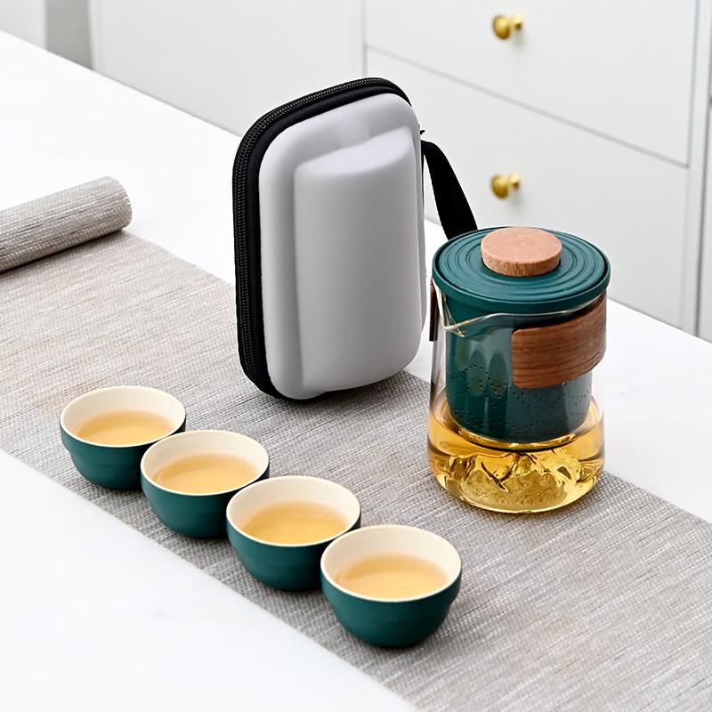 Jianglai Glass Distant Mountain Travel Tea Set