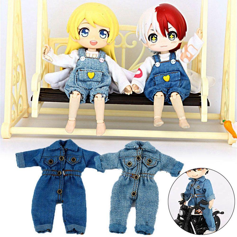 

Fashion For 1/12Bjd Doll Gift Toys Obitsu11 Doll Accessories Denim Pants Doll Overalls Doll Clothes