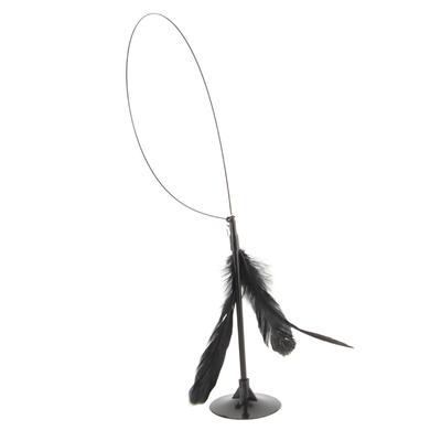 Cat Teaser Stick Self Entertainment Bite Resistant Powerful Suction Cup Cat Feather Wand Toy for