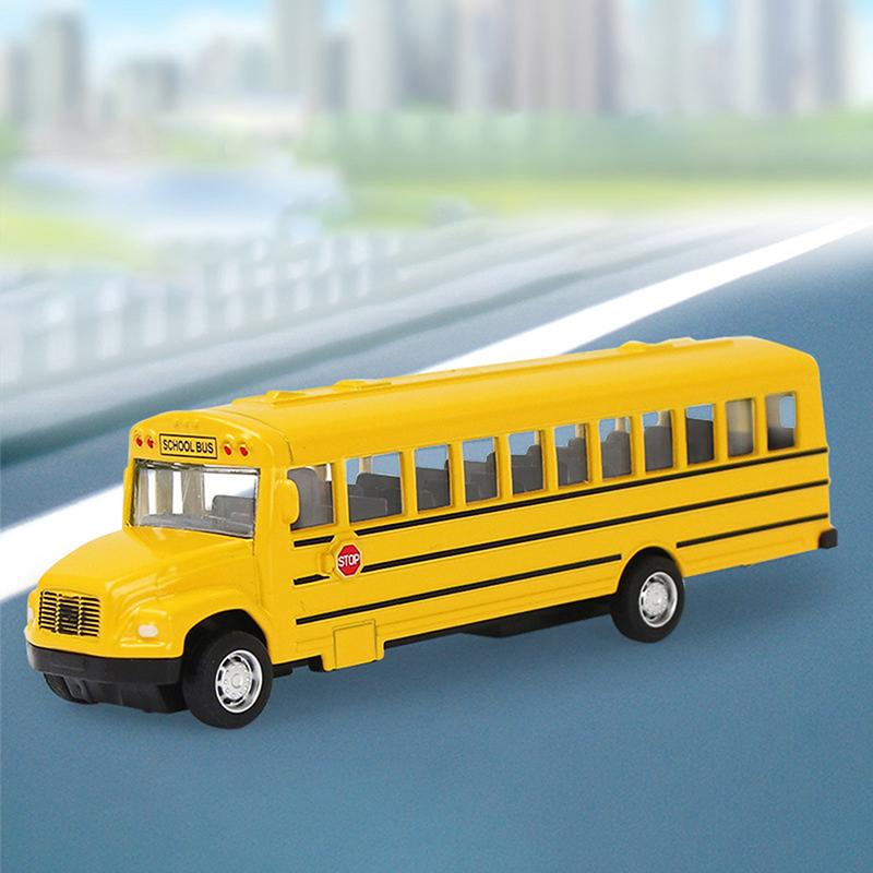 Alloy Inertial School Bus Model Car Model Pull Back Toys Vehicle Gifts Kids Boy Toys For Children Birthday