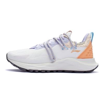 Li Ning Protective Cloud Plus Durable Breathable Low Top Running Shoes Women Sneakers Cloud-White AGLR232-1