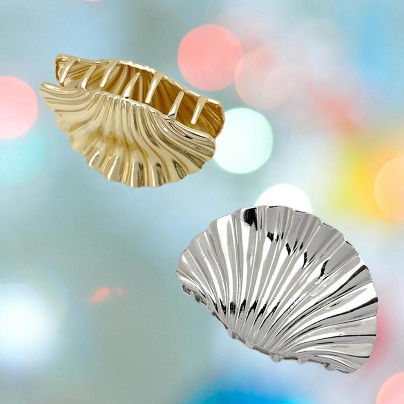 Elegant Alloy Hair Claw Clip Hairpins Decorative Hairpins Shell Shapes Hair Clip Accessories for Sophisticated Looks