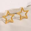 MamacitaSlay 316L Stainless Steel Star Stud Earrings Party Waterproof 18K Gold Plated Jewelry Women's Charm Statement Earrings