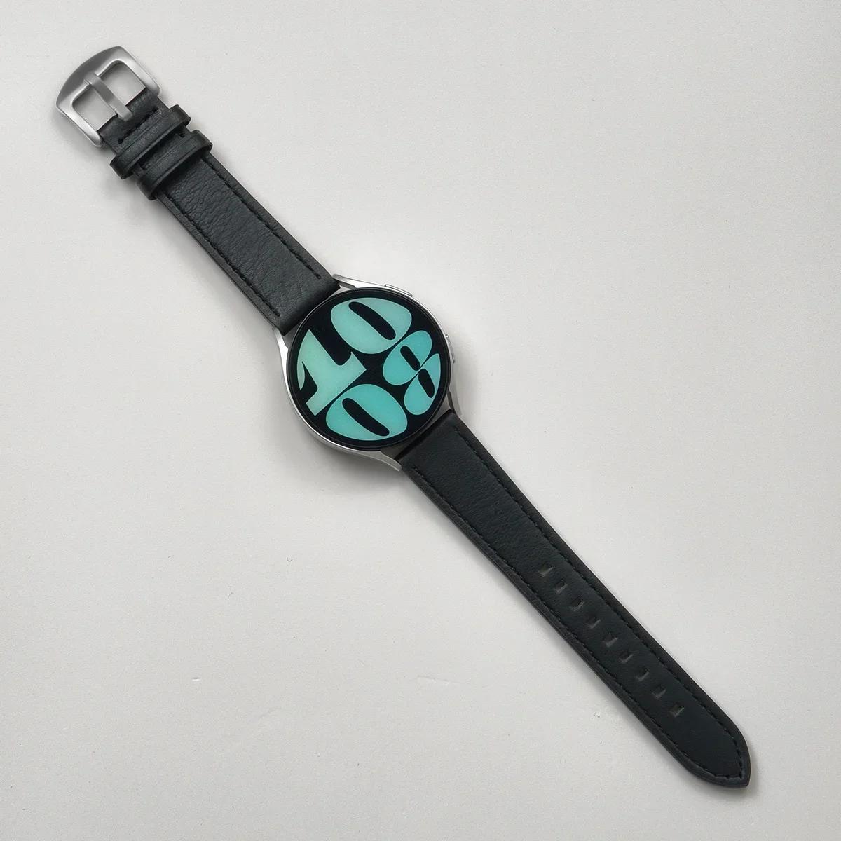 

20 22mm Leather Strap for Samsung Galaxy Watch 7 6 5 4 40mm 44mm GearS3 Band Vintage Bracelet for Redmi Watch 3/5 Lite/Active 20mm