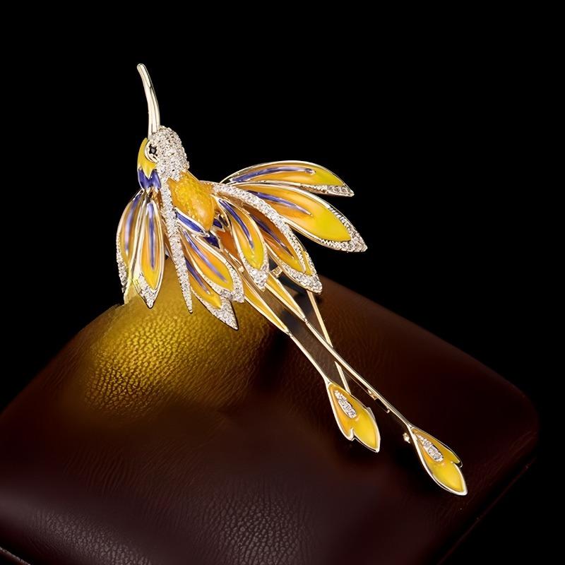 Enamel Phoenix Brooch, Retro Chinese Style Brooch, Niche and Light Luxury Design Sense Brooch