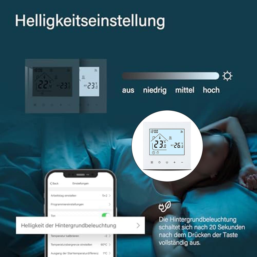 Digital Temperature Control Smart Thermostat Customizable Heating Schedule 86X86X13MM Convenient Climate Control