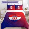 Croatia Football Printed Bedding 3 Piece Set Cozy Breathable Bed Cover Set as Housewarming Holiday Gift