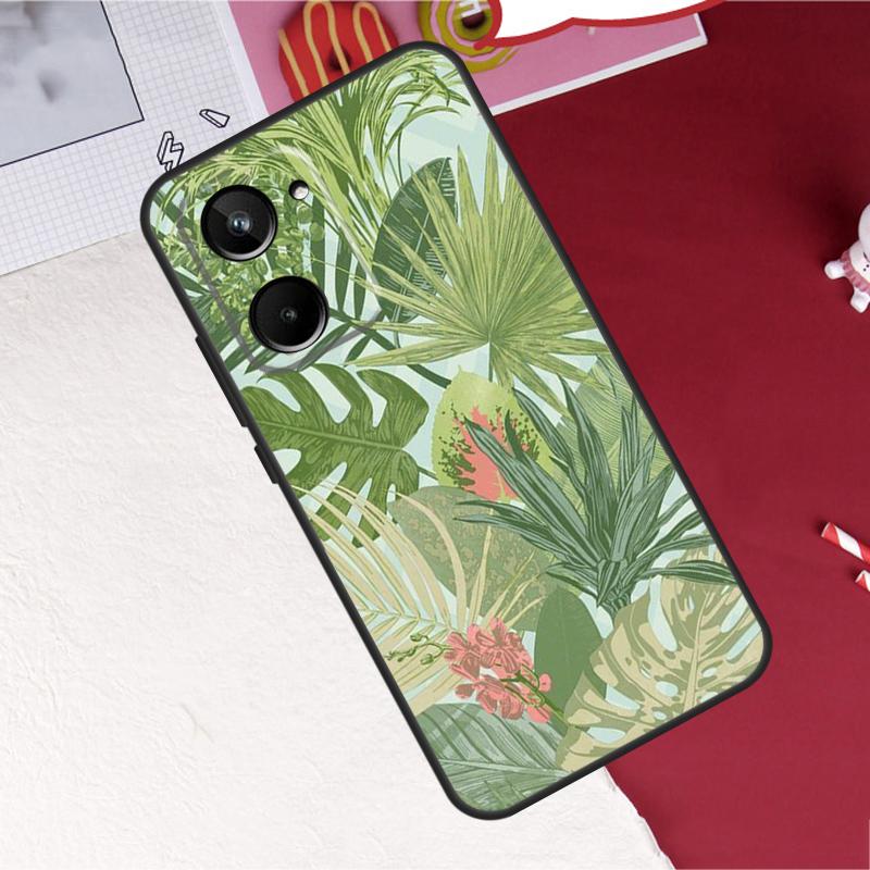 Retro Banana Leaf Plant For Realme C75 C71 C55 C53 C67 C61 C33 C63 C51 C65 GT7 15 Pro 10 11 12 13 14 Pro Plus Case