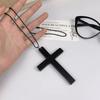 Neue Gothic Coole Y2K Holz Kreuz Anhänger Halsketten Unisex Schwarz Weiß Rot Hip Hop Charme Kette Choker Halskette Mode Schmuck