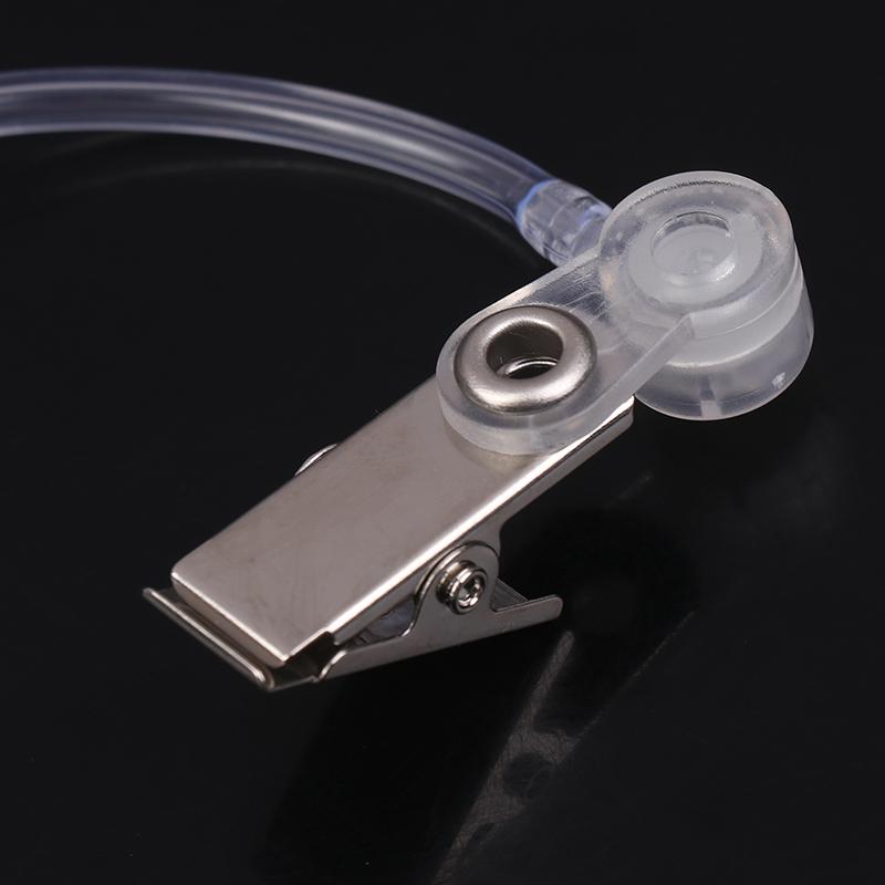 Two Way Radio Headset Acoustic Tube Single Air Conduit Replacement Transparent Coil Air Tube Earplug With Metal Clip