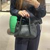 Cowhide hand-woven bag, tote bag, genuine leather French casual portable premium sense bag, shoulder messenger women's bag