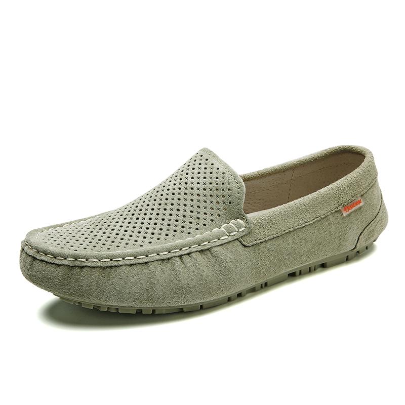 Breathable Casual Leather Mens Shoes Slip On Summer Loafers Hot Sale Driving Shoes Ultra-light Male Moccasins Leisure Walk Flats