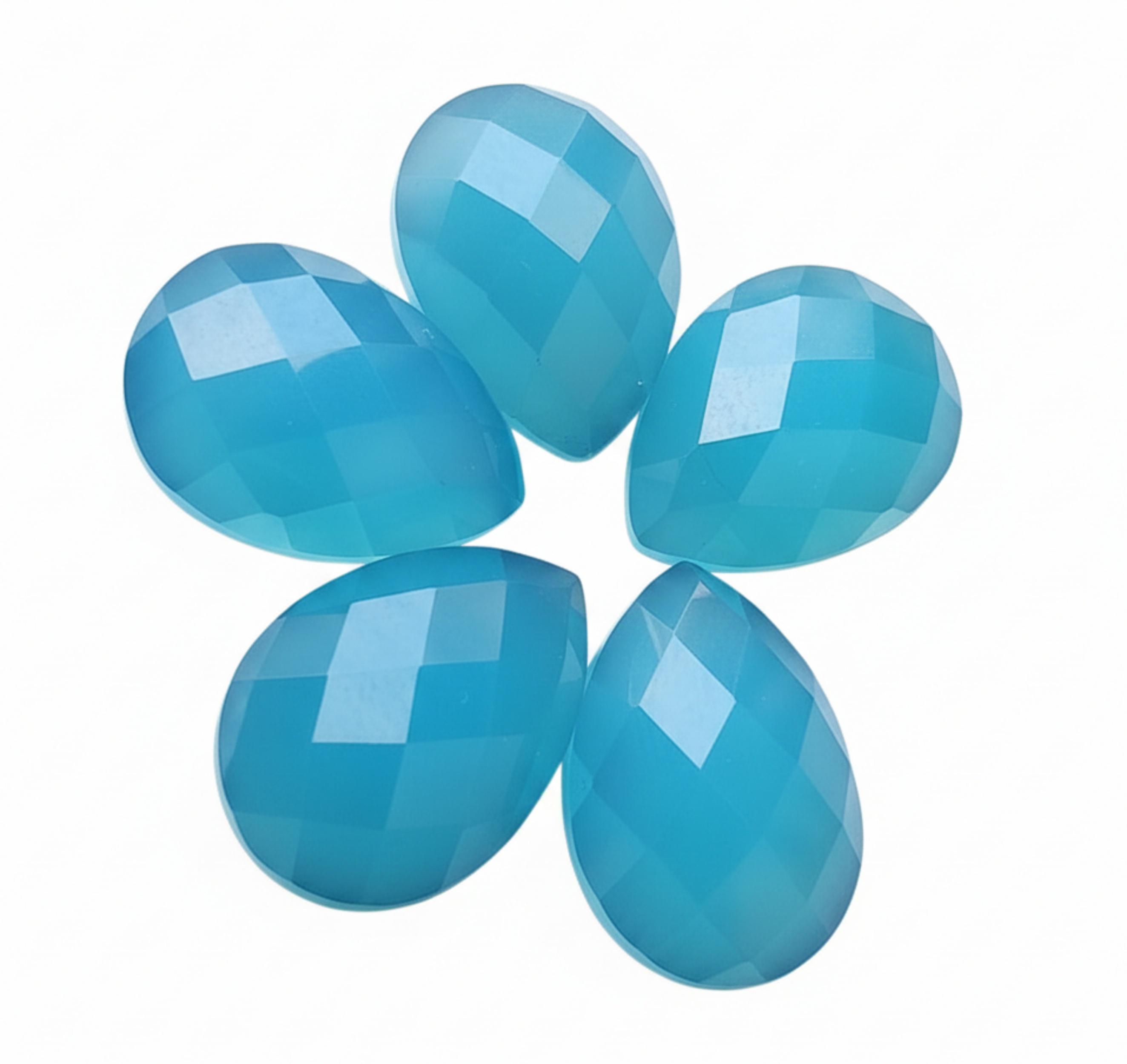 

ААА+ Голубой халцедон Кабошон Груша Драгоценный камень Камень Все размеры Изготовление ювелирных изделий 5x7mm синий