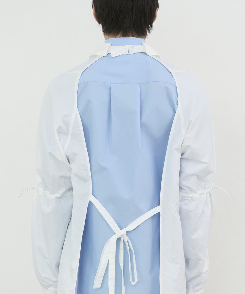 Wokeuwokeu Apron Shirt Long Sleeve (White)