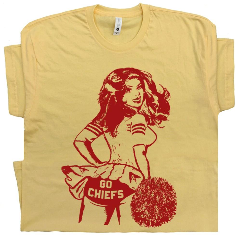 

Go Chiefs T Shirt Vintage Chiefs Shirt Football Cheerleader Retro Throwback Tee 2XL
