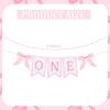 VitalCozy Pink Felt Coquette Bow One High Chair Banner for Girl First Birthday High Chair Banner Sweet One Bow 1st Birthday Decorations (Classic)