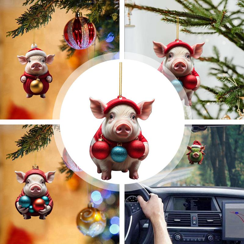 Animal Ornaments For Christmas Tree 2D Animal Theme Christmas Ornaments Colored Balls Pattern Front Door Decorations For