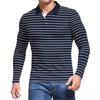 Men's high-end golf striped polo shirt t-shirt men's lapel Paul shirt long sleeve tops