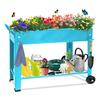Raised Planter Box Beds with Wheels Legs Elevated Garden Bed for Indoor Outdoor Large Metal Mobile Planter Box with Bottom Shel
