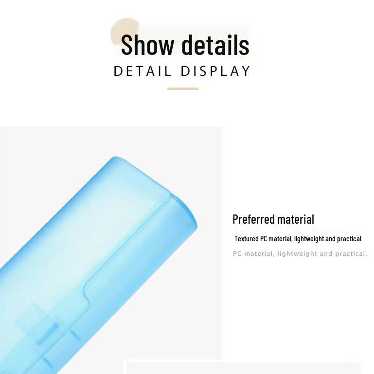 Simple White & Blue Plastic Eyeglass and Mirror Case for Reading and Myopia Glasses