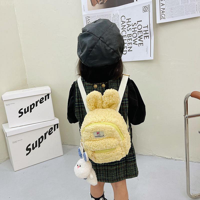 Adorable Plush Rabbit And Bear Backpack For Kids In Soft Waterproof Material