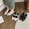 Modne Damskie Sandały Baleriny Damskie Szpiczaste Nitowane Pojedyncze Buty Płytkie Sandały Damskie Gruba Podeszwa Mary Janes Zapatos De Mujer