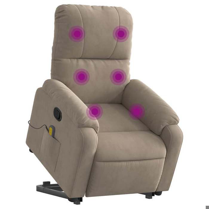 VidaXL Reclining Massage Armchair Taupe Microfiber Fabric 3204936