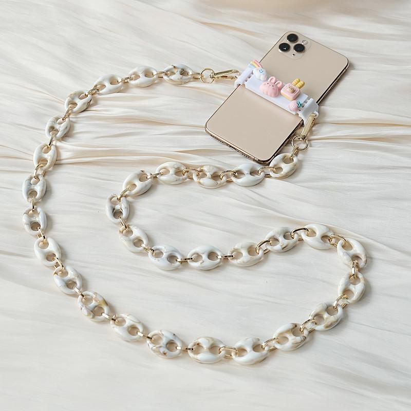 New Phone Accessory Cellphone Parts Chain Anti Lost Universal Cute Metal Shoulder Neck Crossbody Phone Strap Case Holder Chains