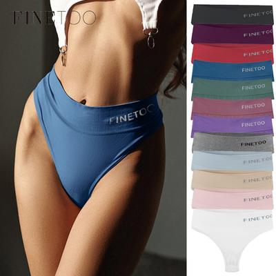 Högmidjade Sömlösa Trosor Dam Mjuk G-string Underkläder Damer Bokstav Bikiniunderbyxor Kvinnlig Lingeri
