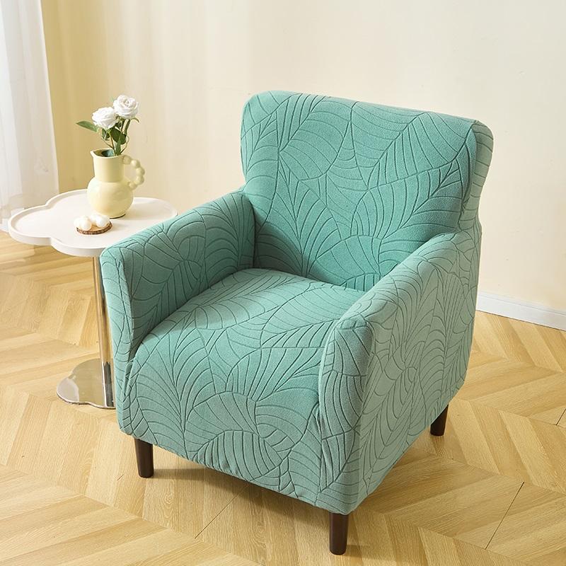 Jacquard Club Tub Armchair Cover for Living Room Stretch Chair Slipcover Stretch Single Sofa Slipcover for Hotel Office Home
